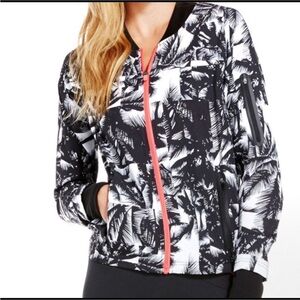 Fabletics Malibu Palm Tree Diana Bomber Jacket Small
